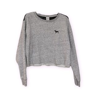 PINK Victoria's Secret Gray Mesh Sweatshirt - Size X Small